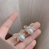 Pearl Zircon Korean  Earrings