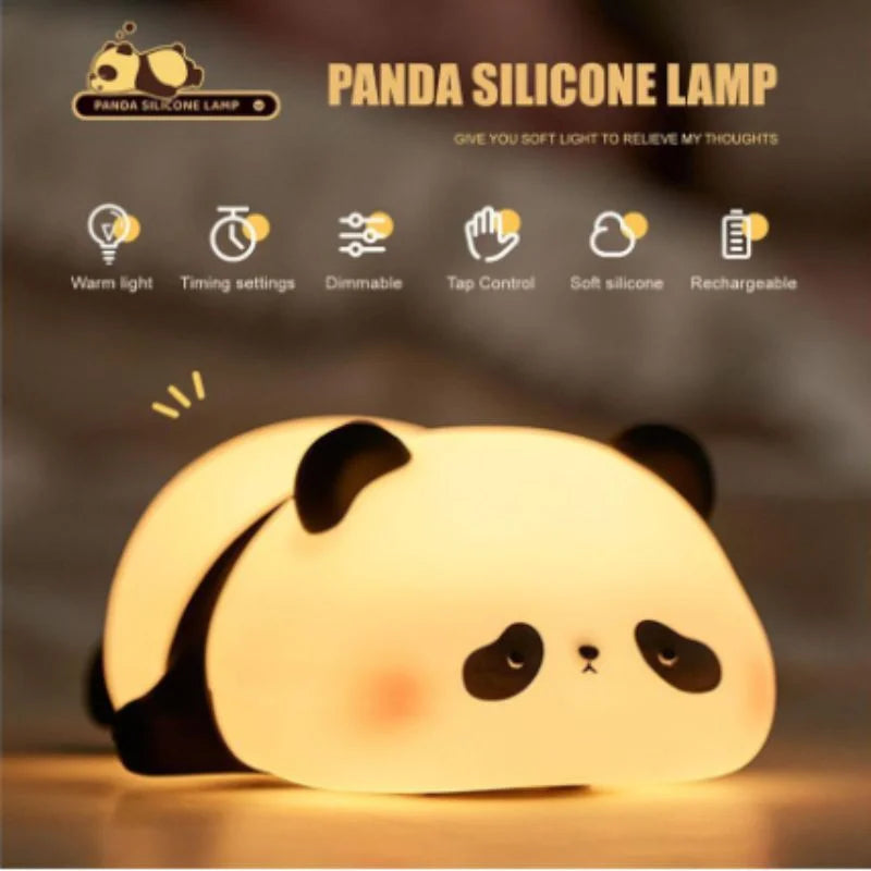 Silicone Panda LED Animal Bedside Lamp USB Rechargeable