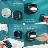Soap Holder with Lid and Drainage Tray