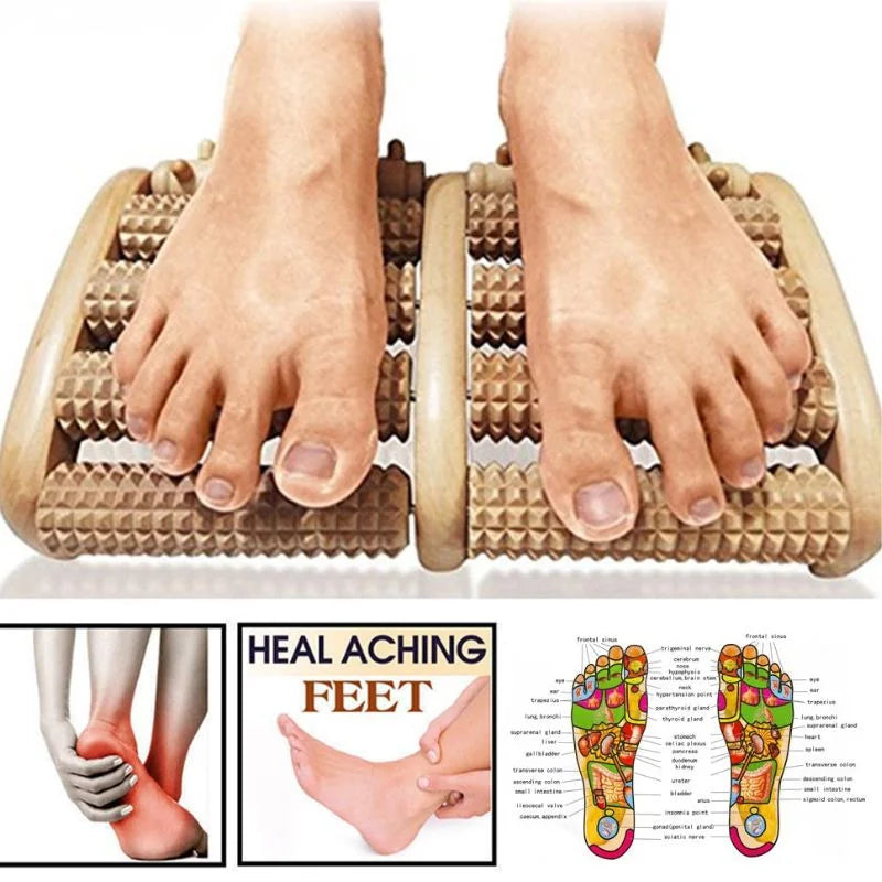 Wooden Foot Roller Massager