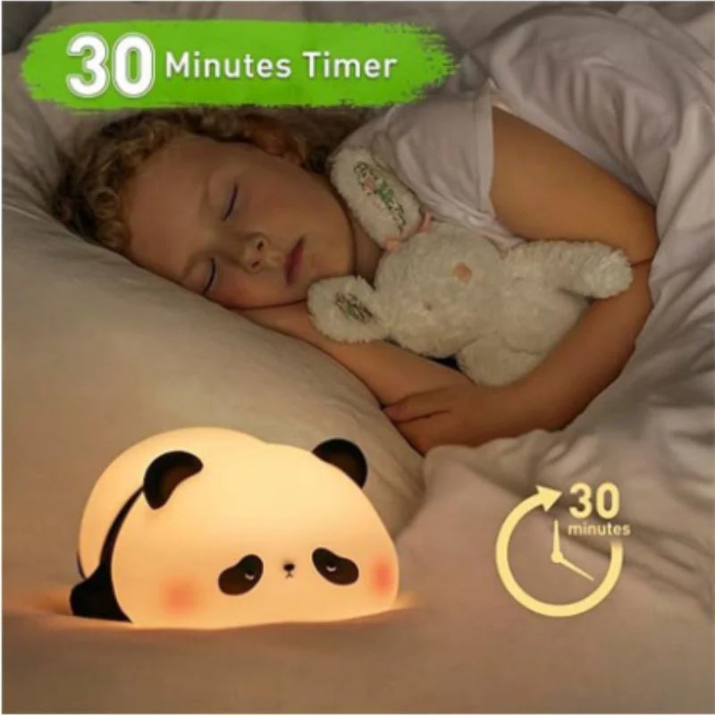 Silicone Panda LED Animal Bedside Lamp USB Rechargeable